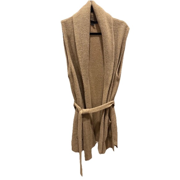 360 Cashmere Taliah Size M Belted 100% Cashmere Cardigan Color Toffee Tan - Picture 3 of 9